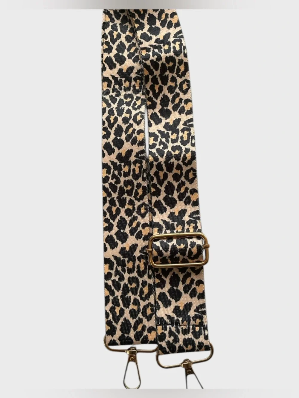 Leopard Print Adjustable Crossbody Strap Wide Replacement 31”-46” Gold Hardware